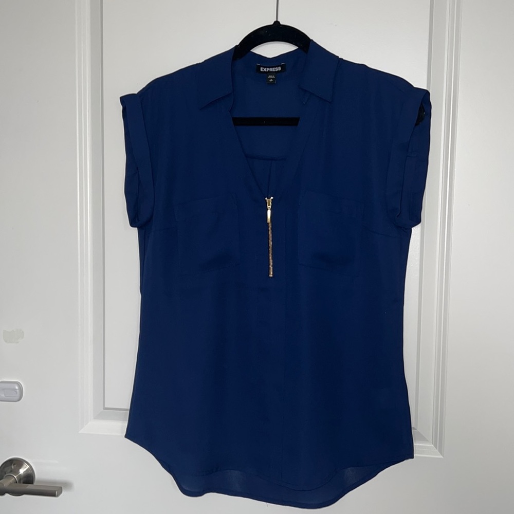 Express dark blue zipper top